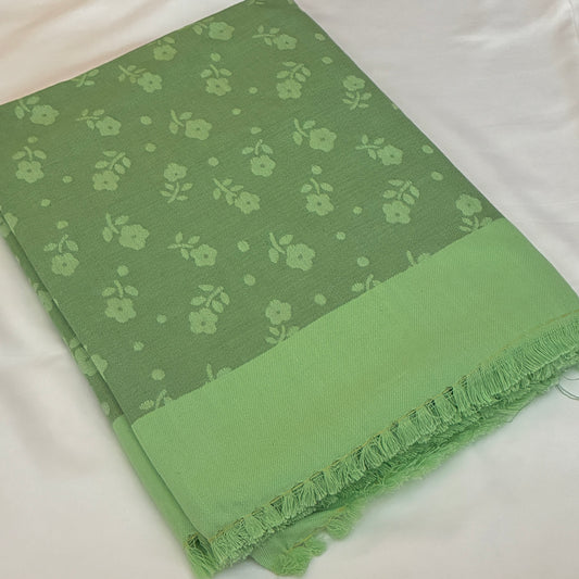 Green Floral Single Size Blanket / Throw