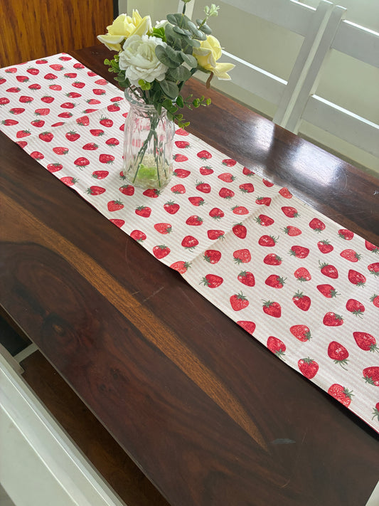 Strawberry Table Runner 6 ft long
