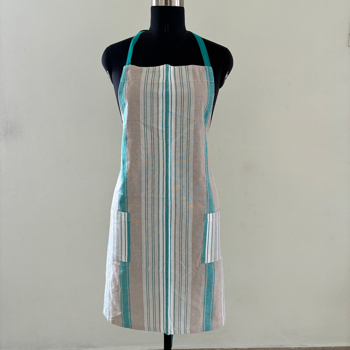 Blue Stripes Cotton Apron