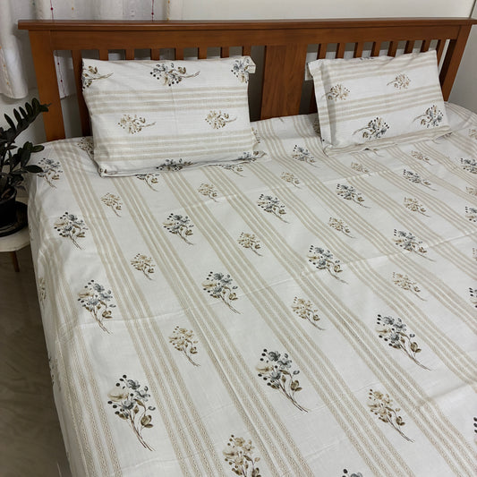 300 TC  Floral Bunch King Size Cotton Bedspread 108x108 inches