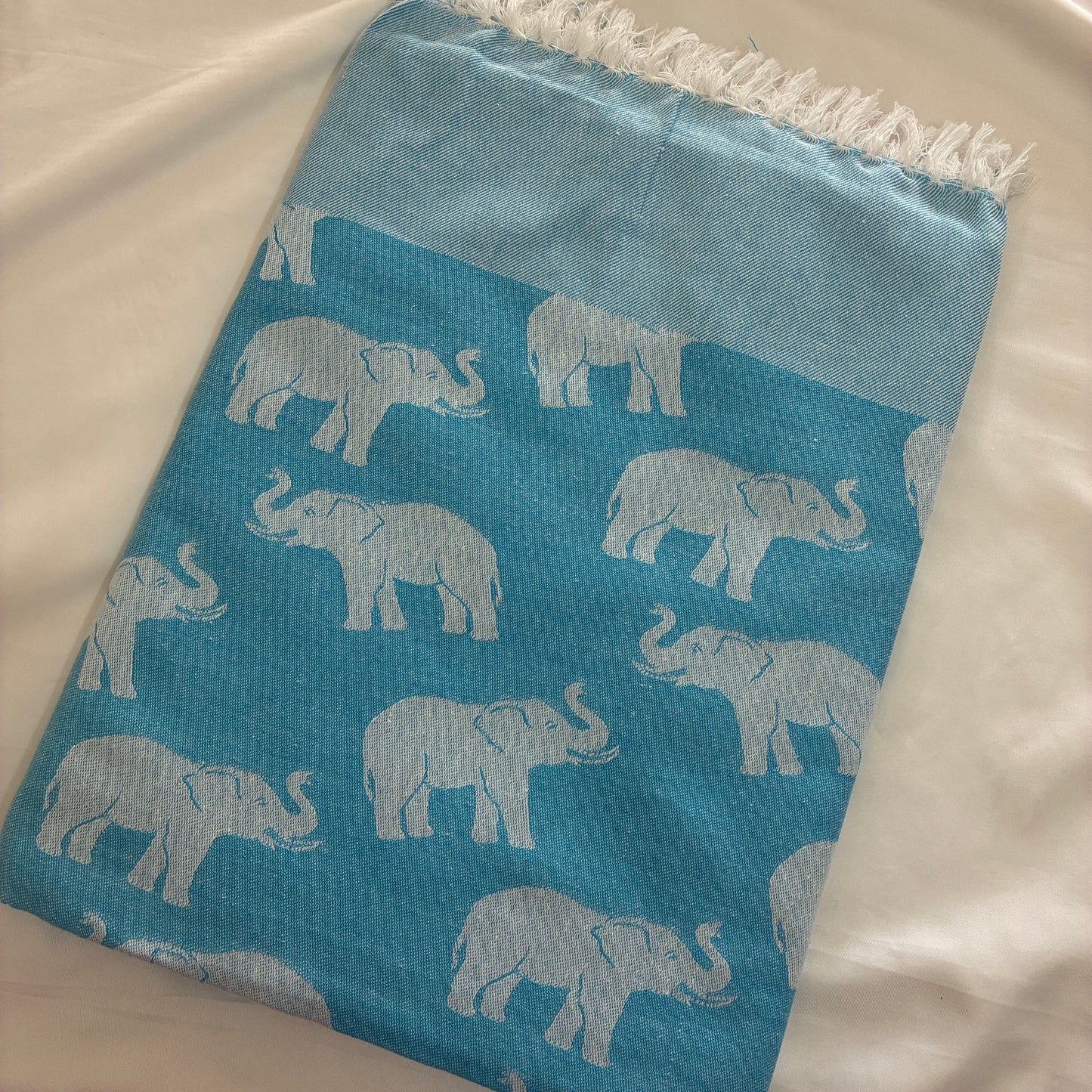 Blue Elephant Blanket/ Throw