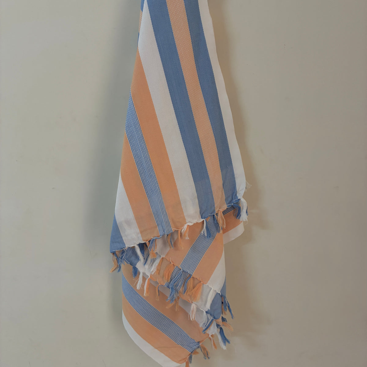 Blue with Brown Cotton Bath Towels