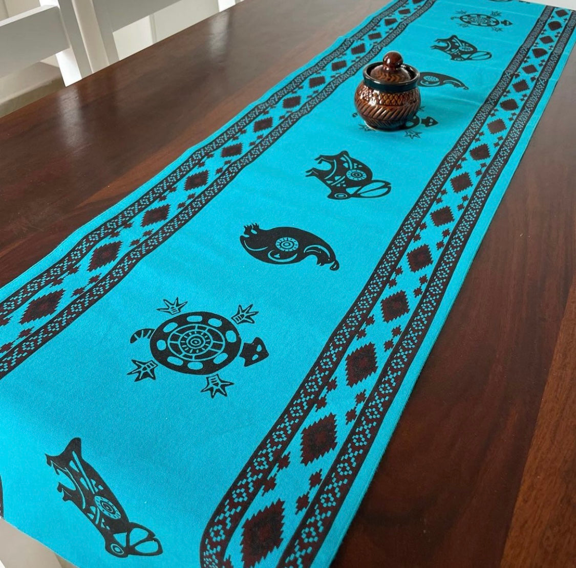 Blue Table Runner 6 ft long