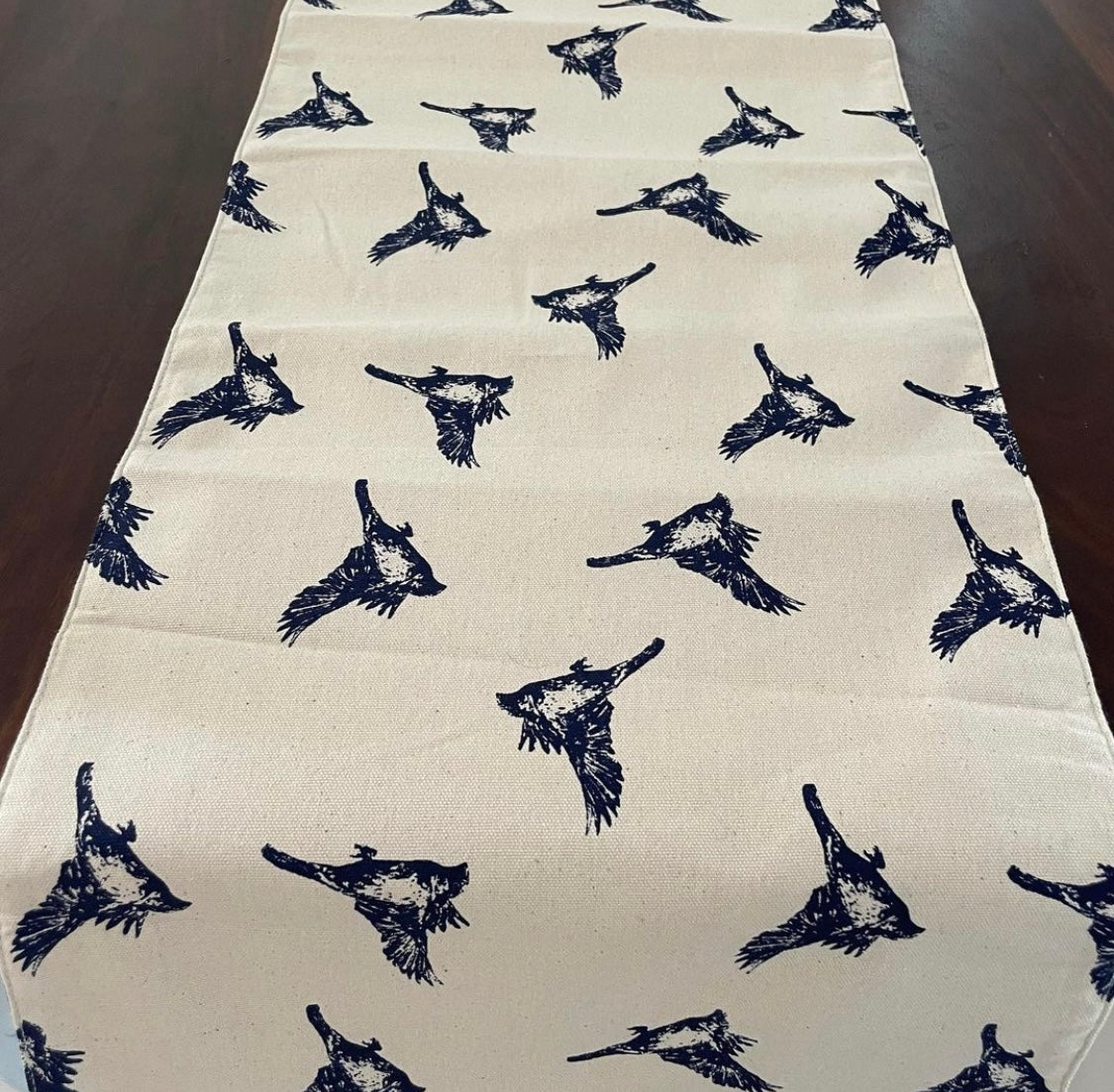 Blue Bird Table Runner 4 ft long