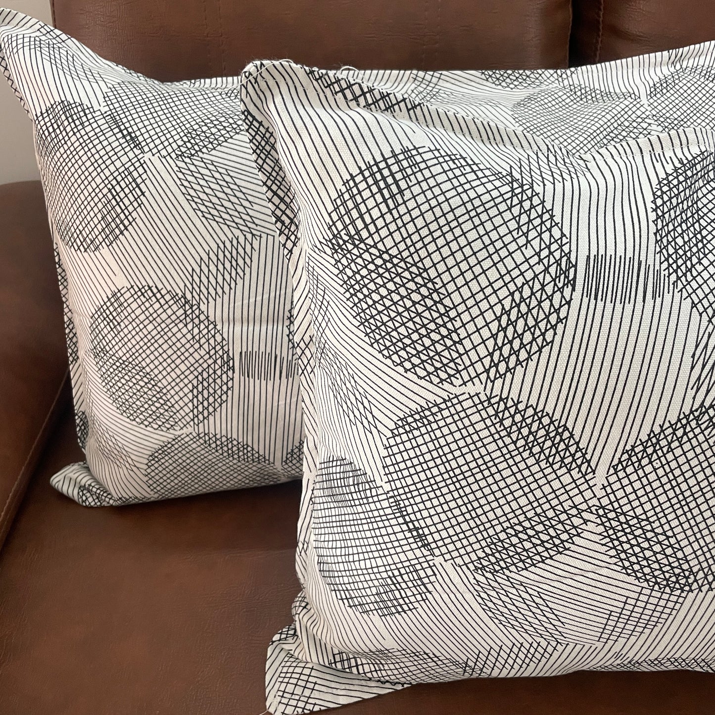 White Abstract Pillow Covers