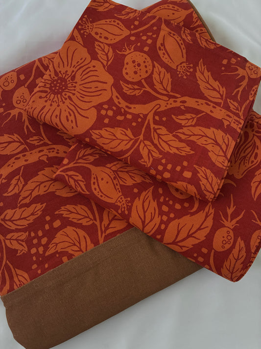 Rustic Blossom King Size Cotton Bedspread 100x110 inches