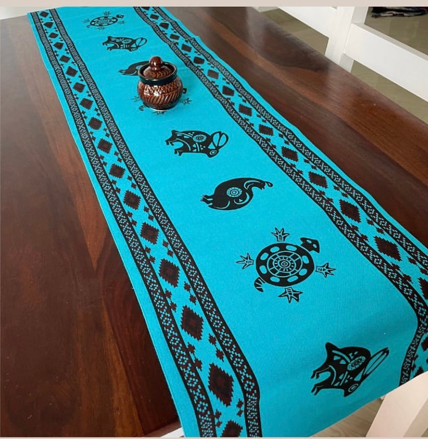 Blue Table Runner 6 ft long