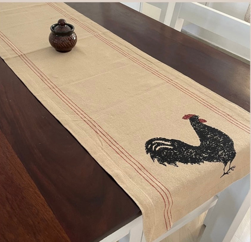 Rooster Table Runner 4 ft long