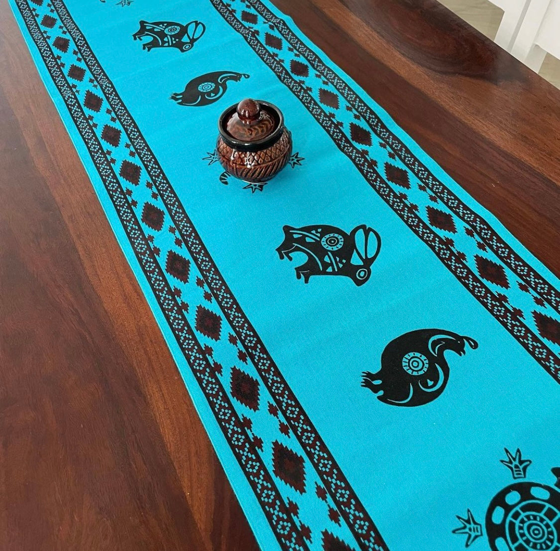 Blue Table Runner 6 ft long