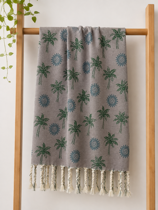 Premium Grey Tree  Cotton Bath Towels