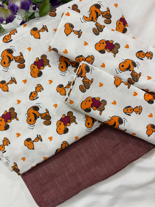 Orange doggy king bedspread 100x110 inches