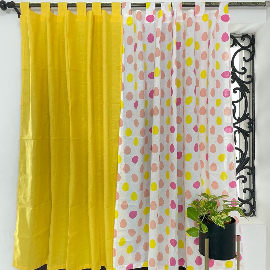 Colourful polka Cotton Curtains