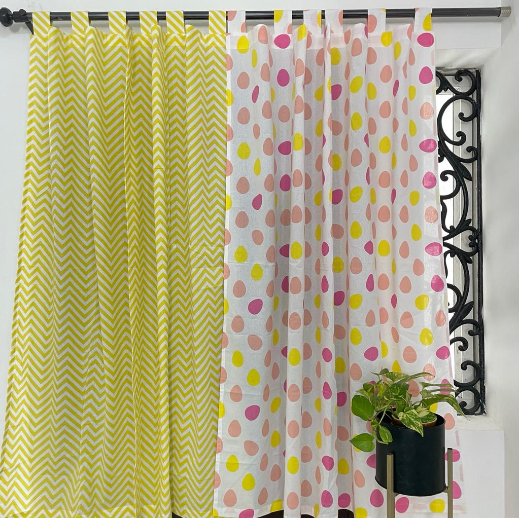 Colourful polka Cotton Curtains