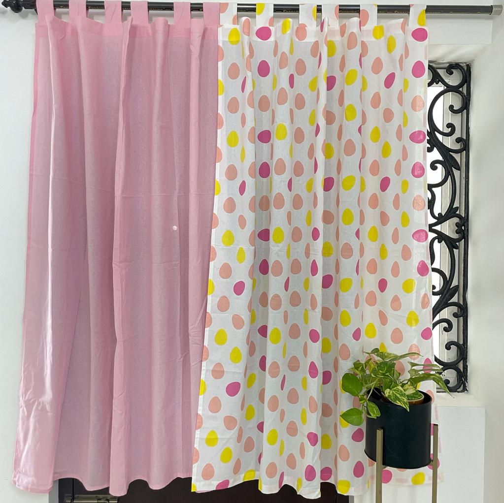 Colourful polka Cotton Curtains