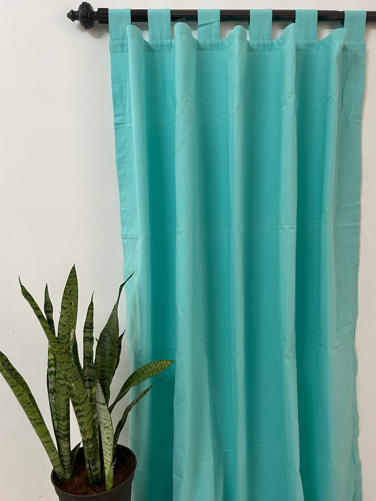 Solid blue 7ft cotton curtain