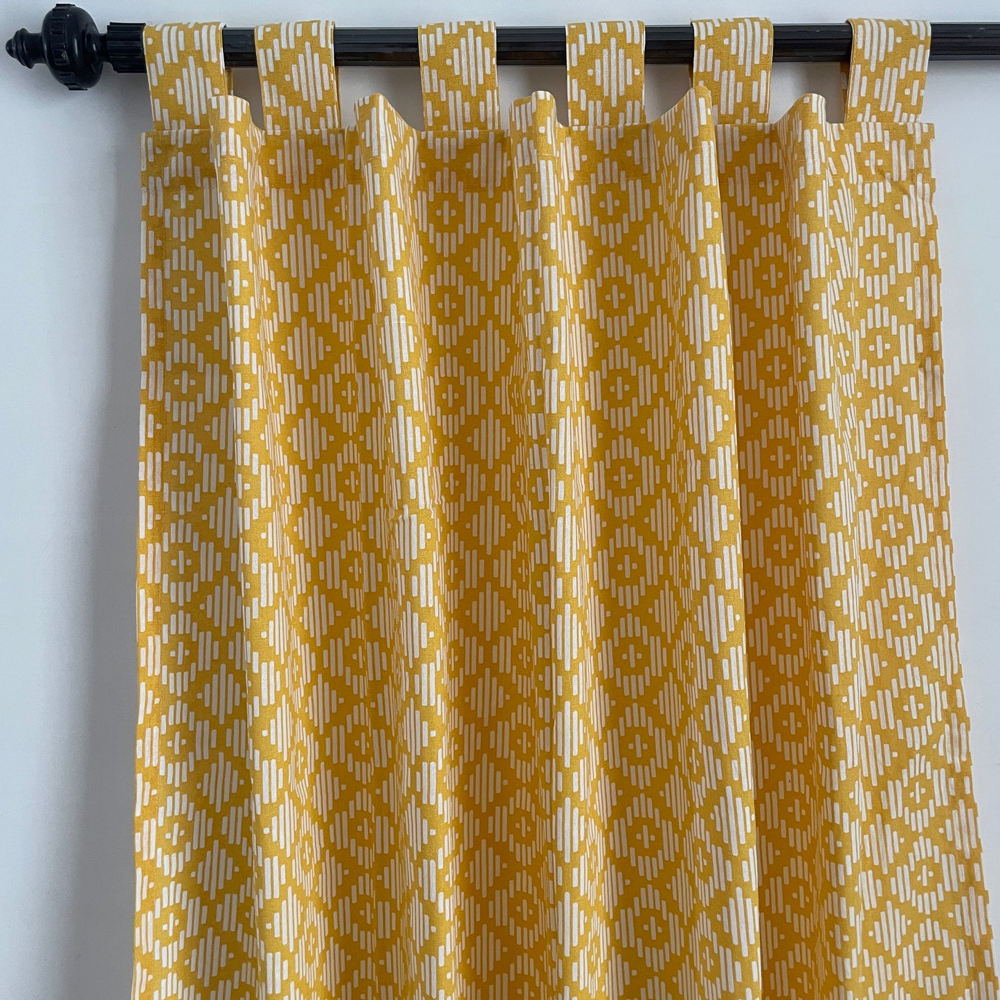 Yellow geometric Cotton Curtains