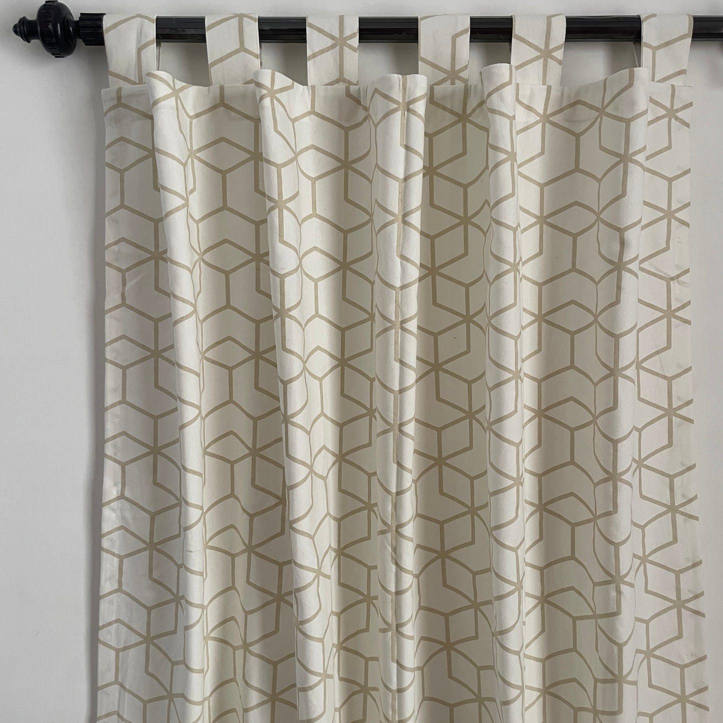 Beige geometric Cotton Curtains