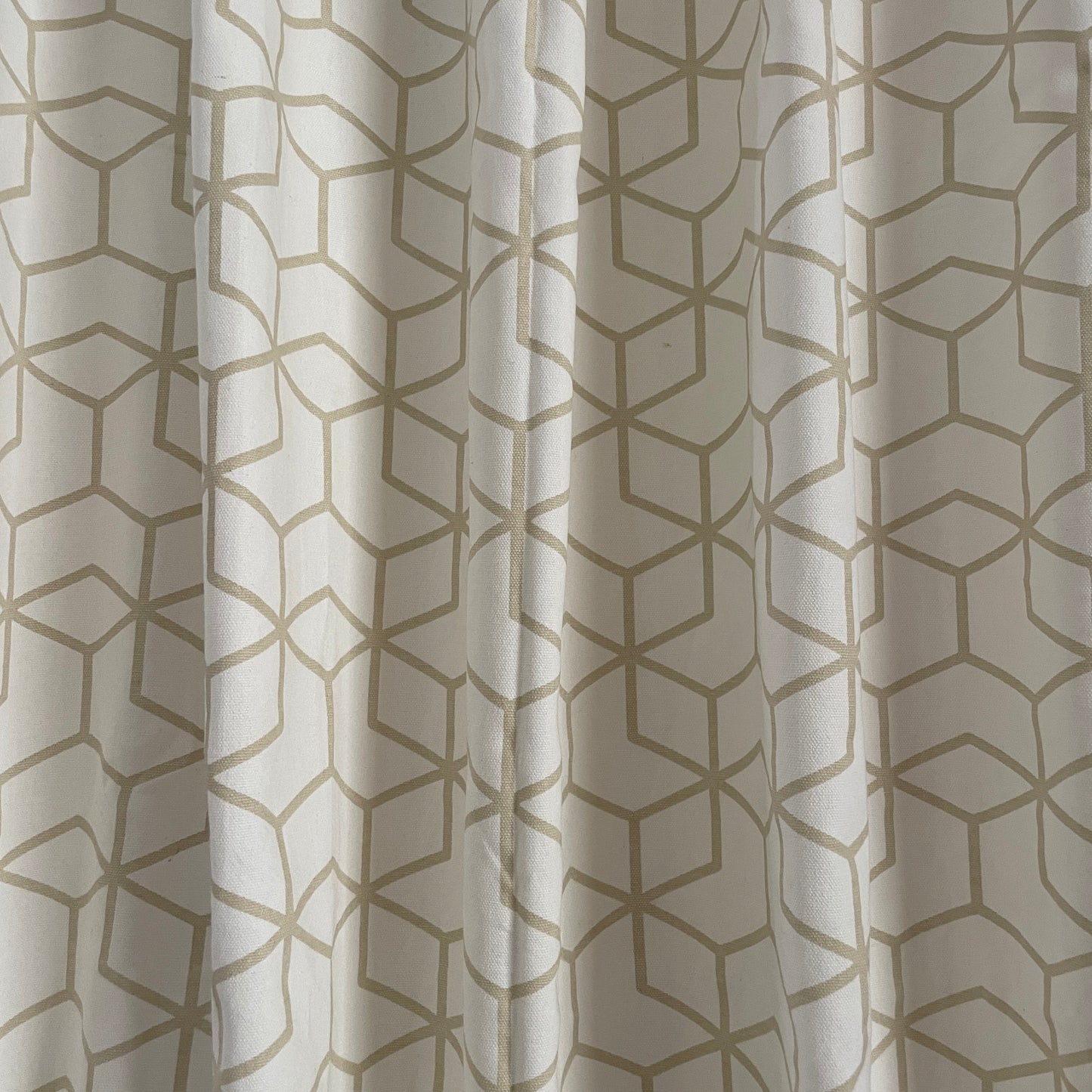 Beige geometric Cotton Curtains