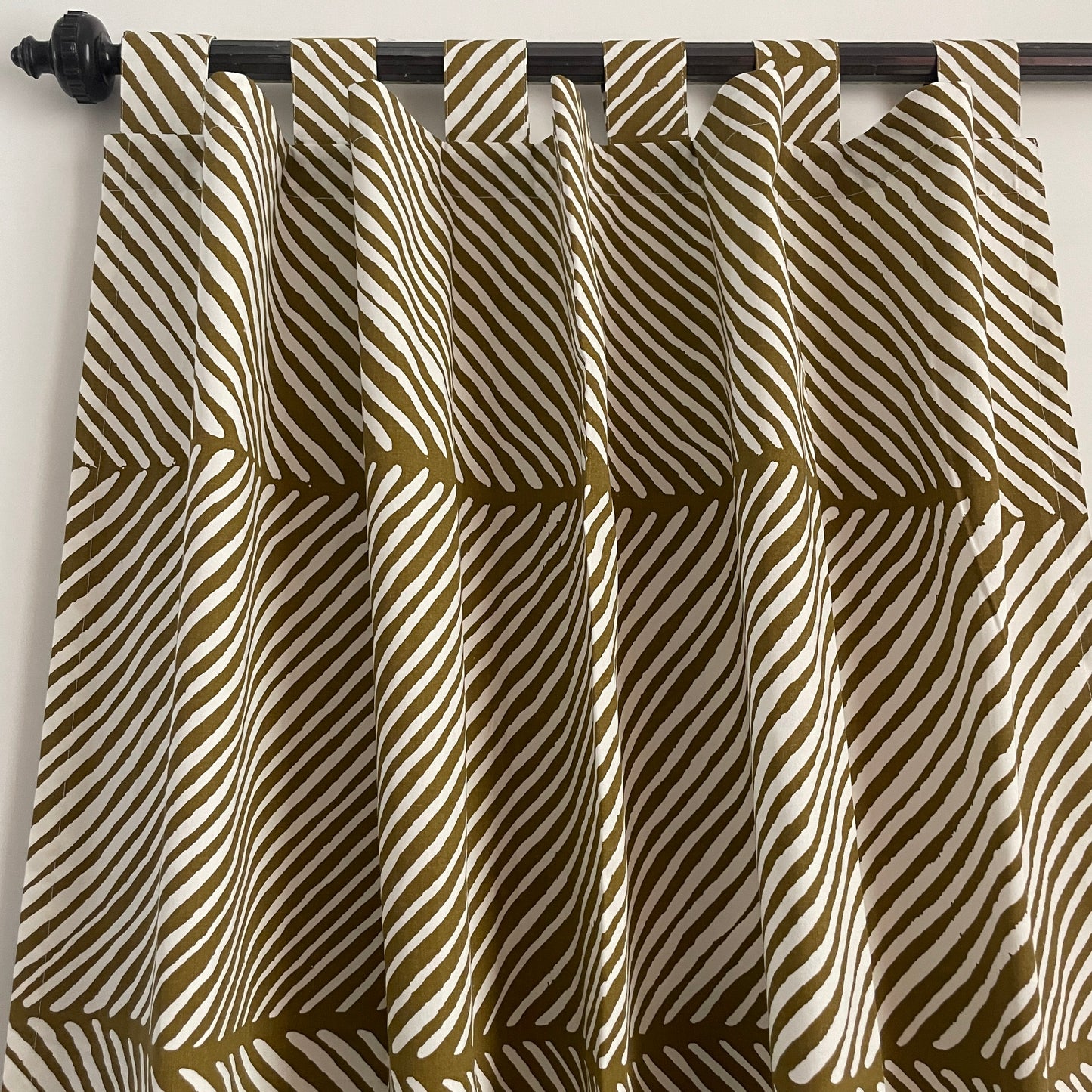 Peanut brown striped Cotton Curtains