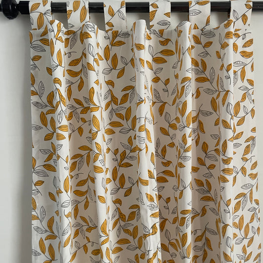 Tangerine leaf Cotton Curtains