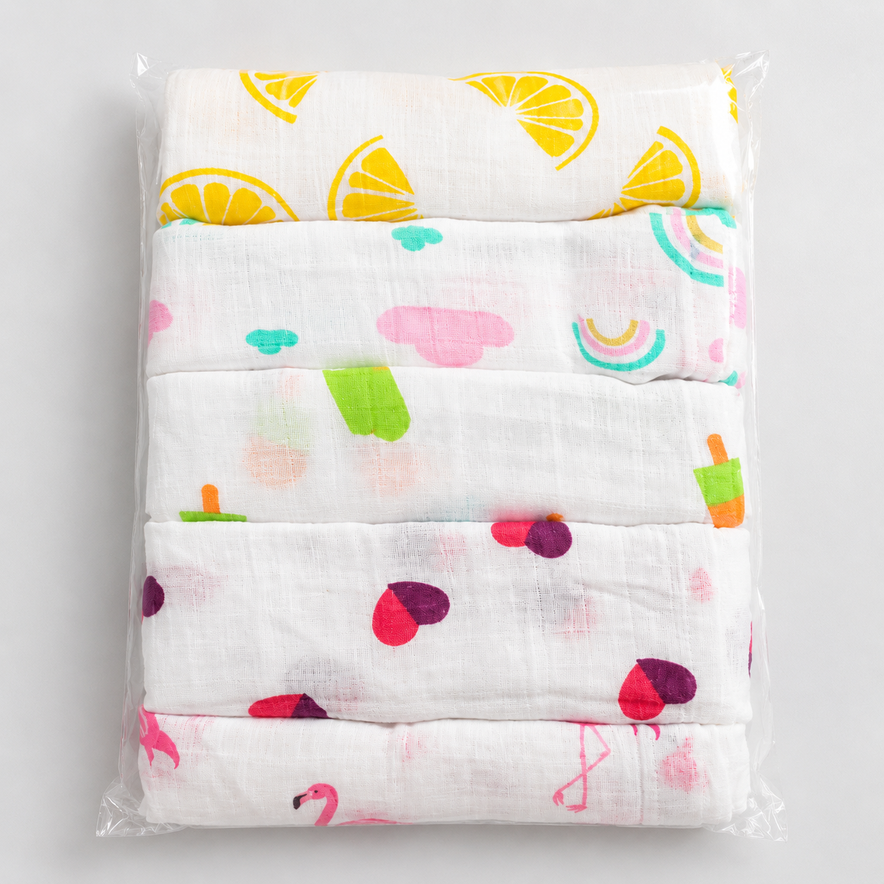 Muslin Baby Napkins/ Kids Handkerchief ( SET OF 5),  30 x 30 cm