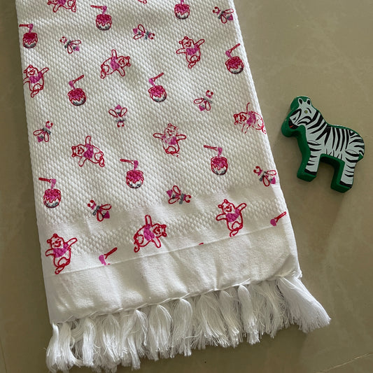 Pink honeybee kids towels (price for 1 pc)