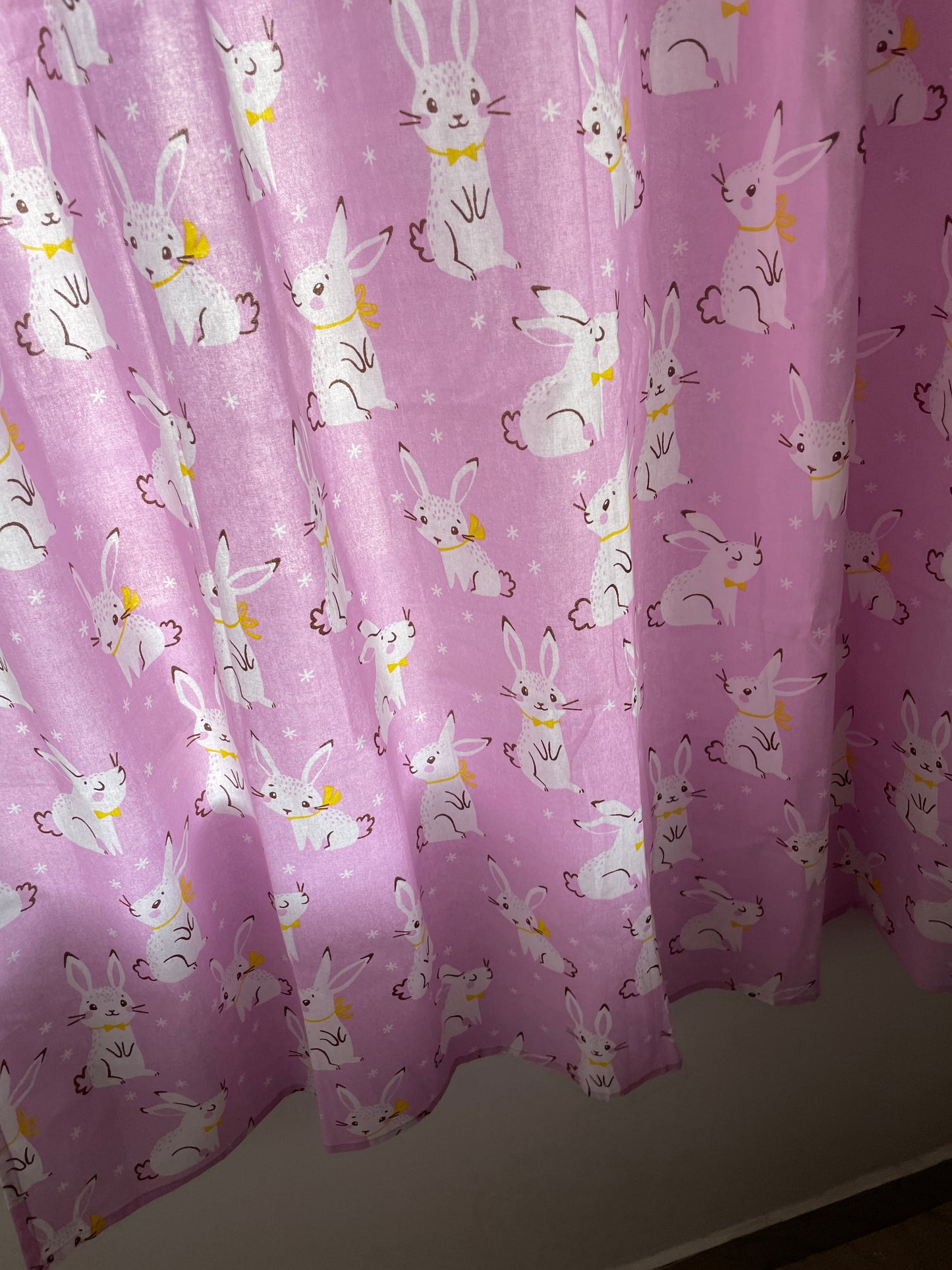 Pink rabbit Cotton Curtains