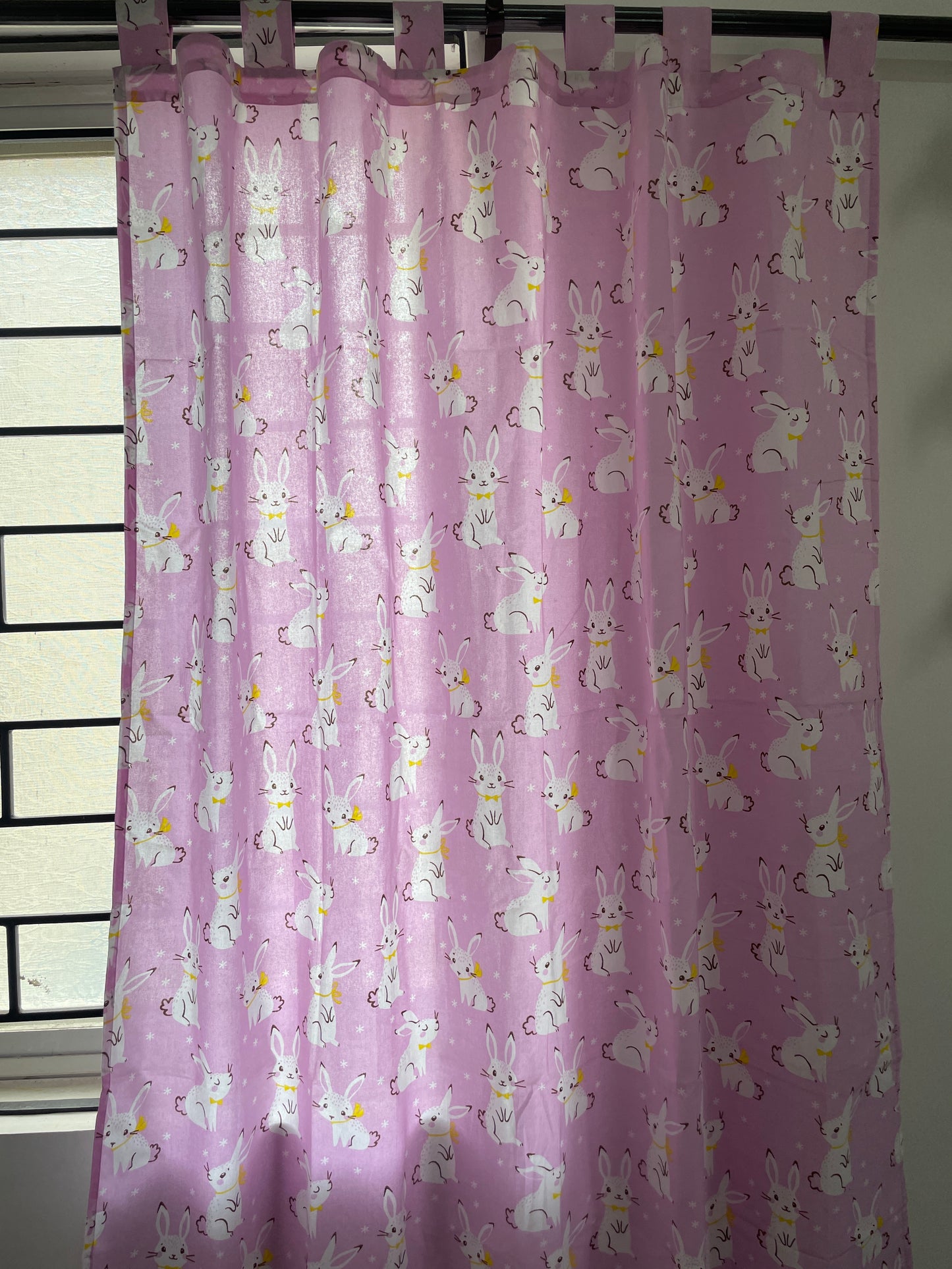 Pink rabbit Cotton Curtains