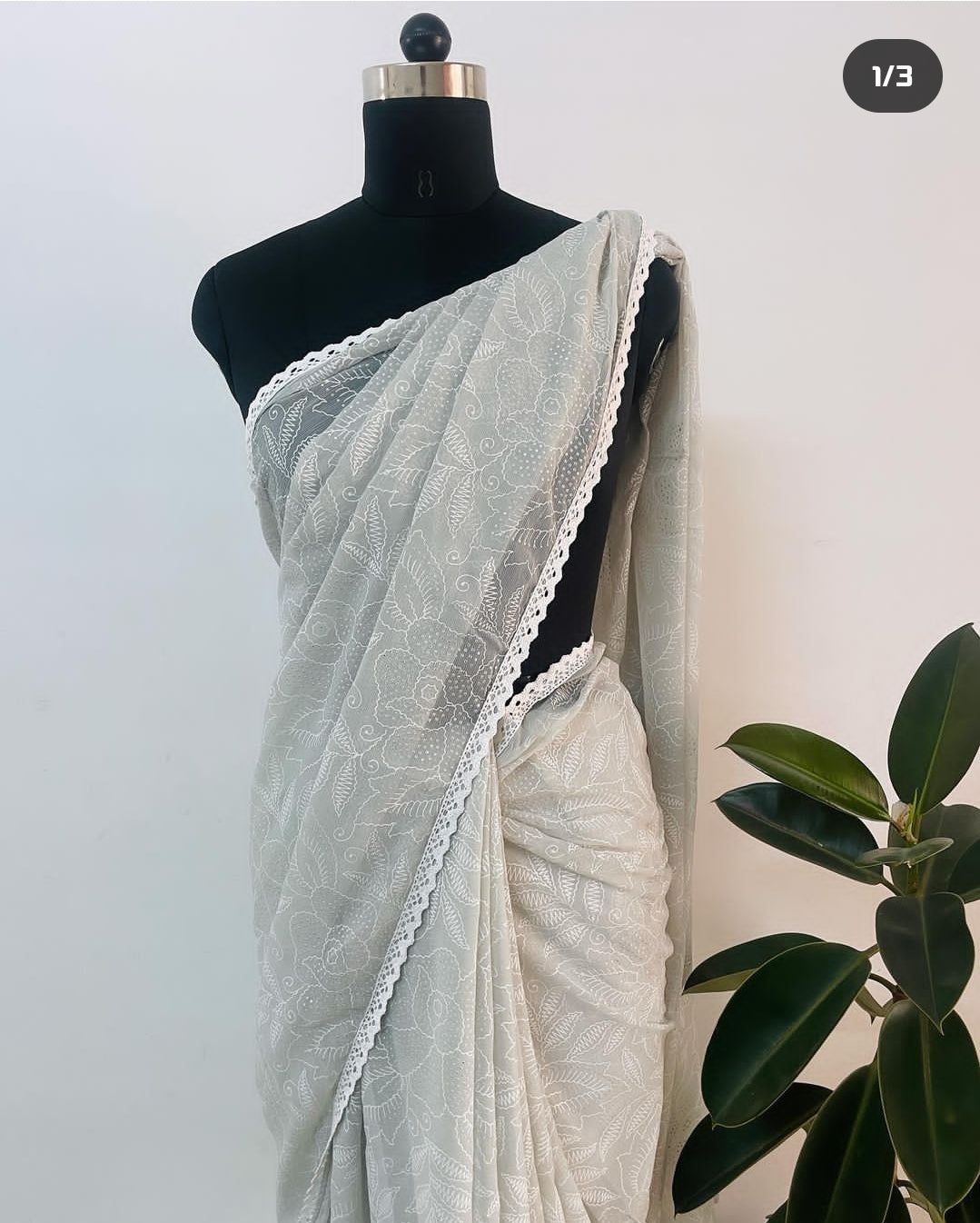 Grey party saree