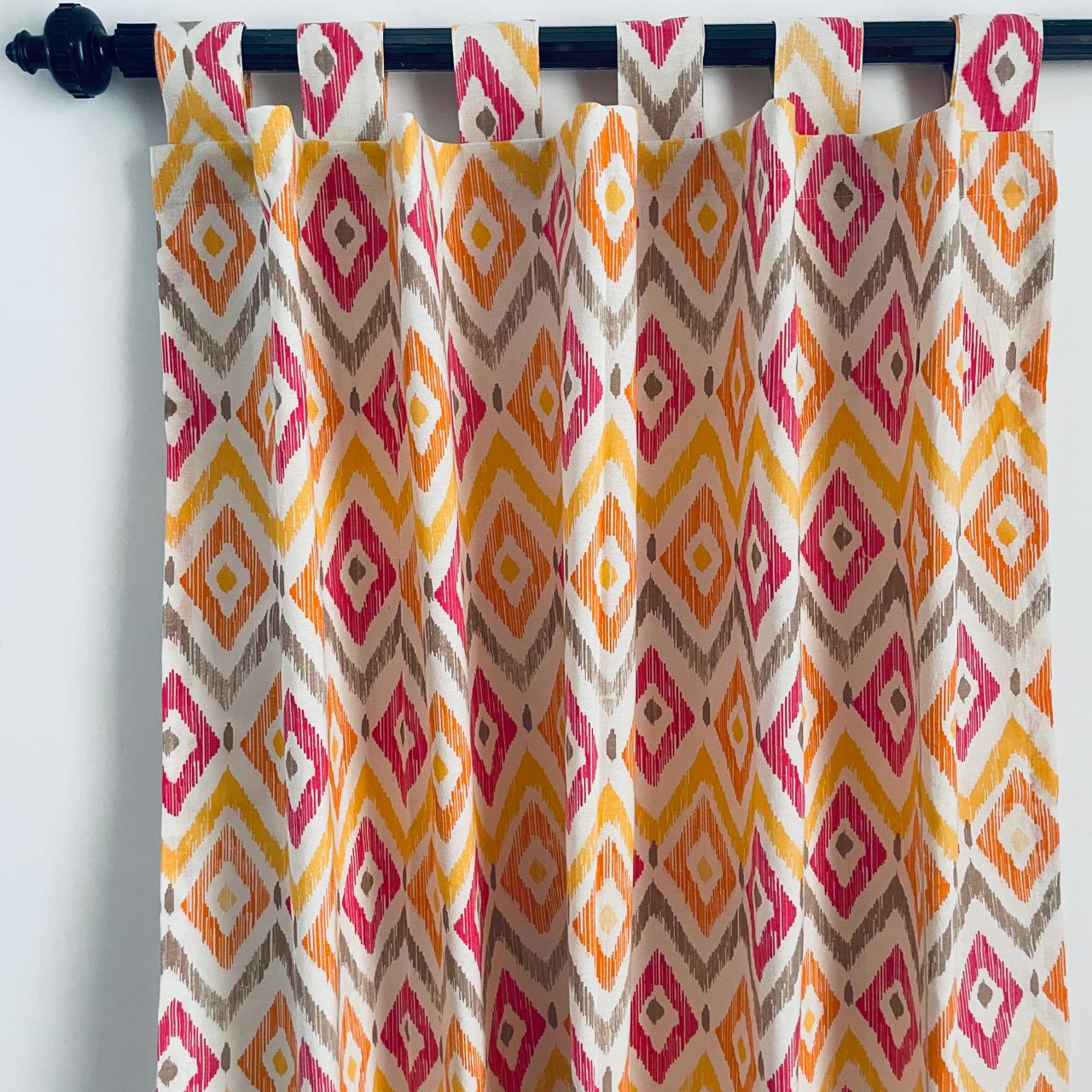 Ikkat Cotton Curtains 5ft pair