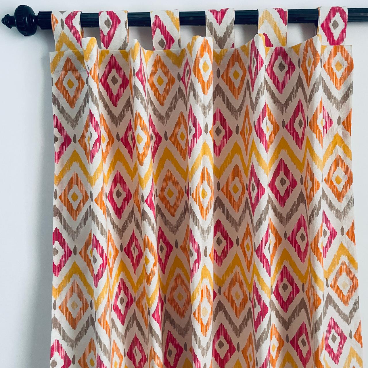 Ikkat Cotton Curtains 5ft pair