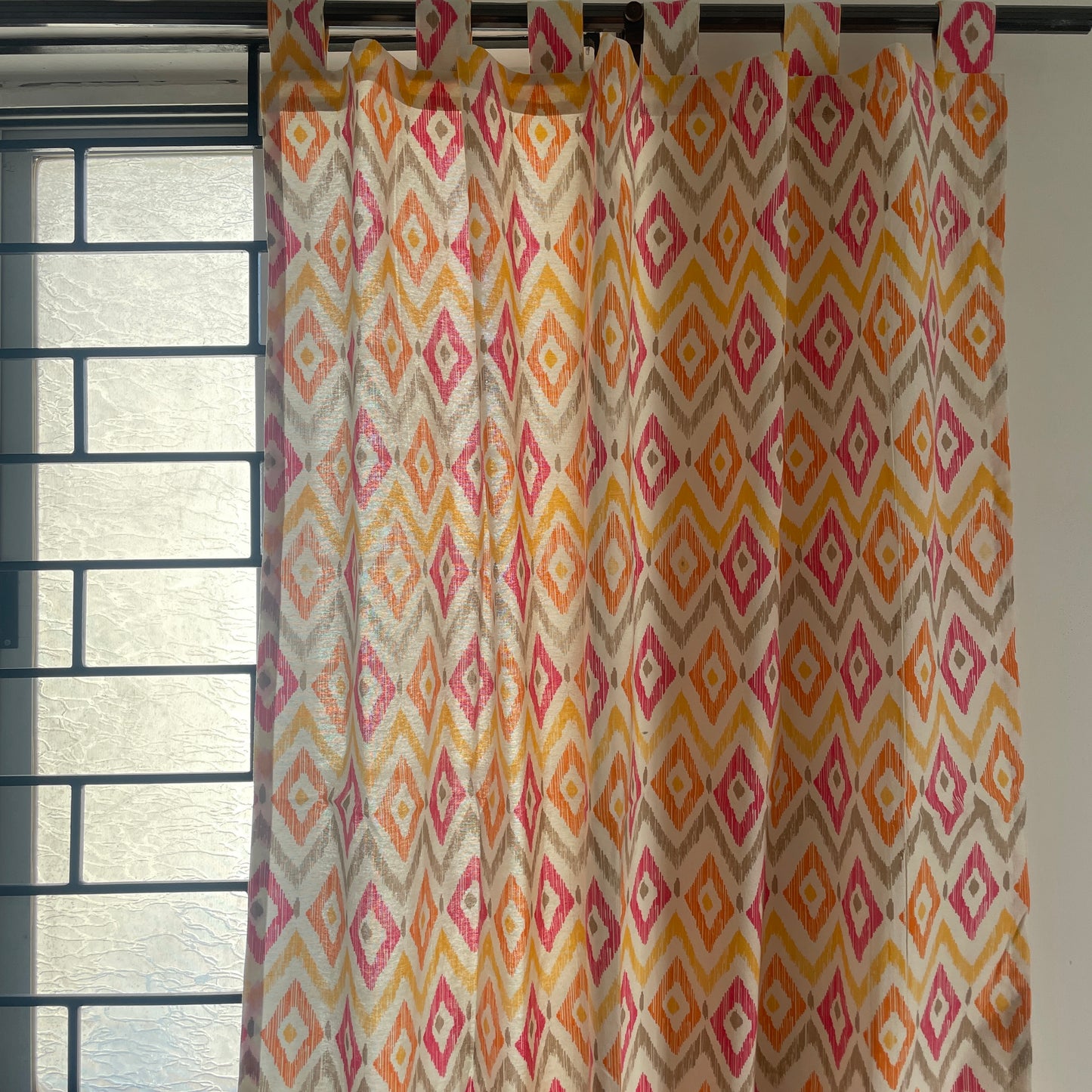 Ikkat Cotton Curtains 5ft pair