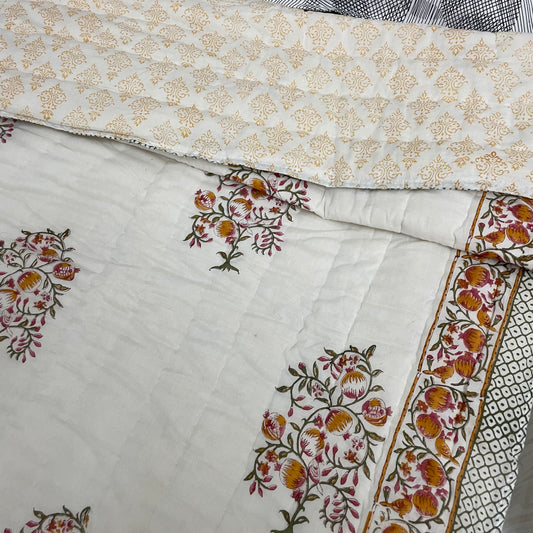 Pomegranate reversible cotton Double Quilts